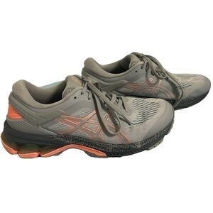 ASICS Women’s Gel-Kayano 26 Lite-Show Running Sneakers/ Gray and Pink, Size 8